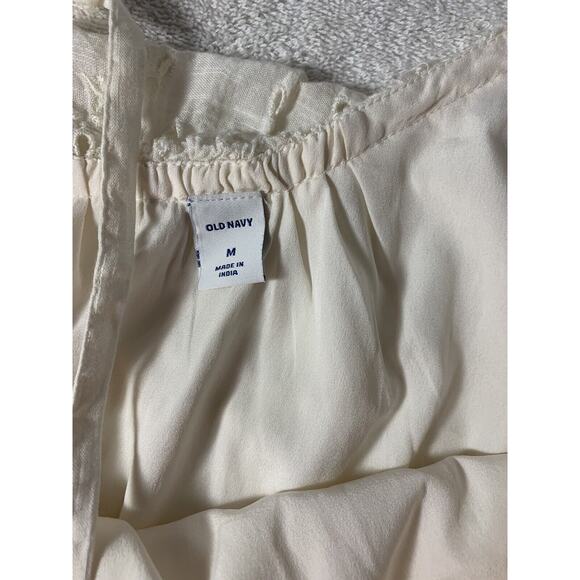 Womens Old Navy Maxi Dress Medium NWT Cream Beach Sundress - Picture 4 of 5